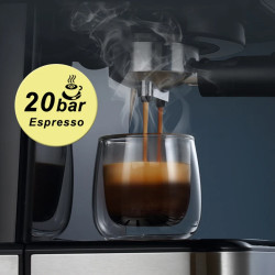 Machine à expresso HIBREW 20 bars : cappuccino semi-automatique et eau chaude